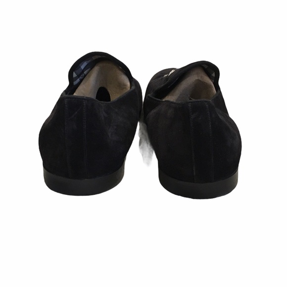 Louis Vuitton Mens Black Suede Slip On Shoes